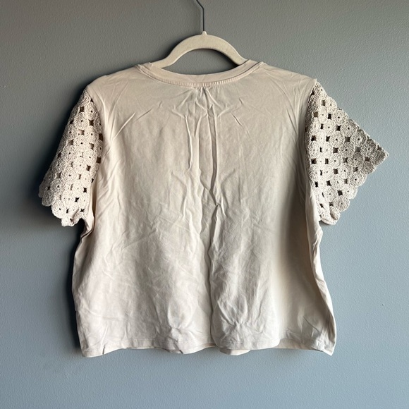 Joie Cropped Offwhite Top - Picture 4 of 5